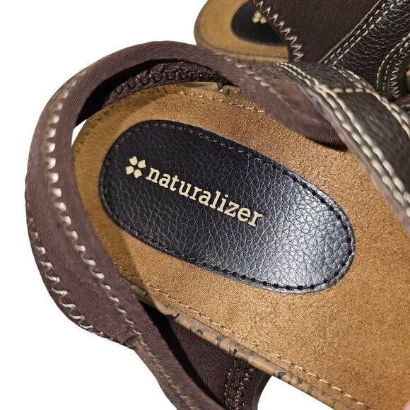 Women's NATURALIZER Monteda Leather Ankle Strap Brown Sport Sandals Size 9 - Picture 6 of 10